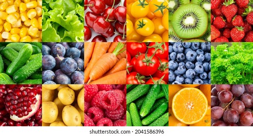 Hintergrund von Obst und Gemüse. Frische Farbstoffe. Gesunde Lebensmittel