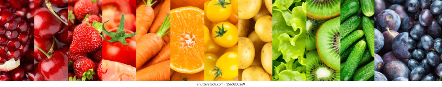Hintergrund von Obst und Gemüse. Frisches Essen. Gesunder Lebensstil