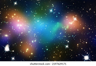 Background Of Galaxy Stars, Universe And Colorful Night Sky In Dark Cosmos, Outer Space And Nasa Fantasy World. Abstract Astrology Wallpaper, Science Planets And Aerospace Solar System To Infinity