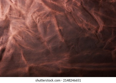 Background Genuine Leather Vintage With Cognac Color Wax Coating