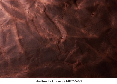 Background Genuine Leather Vintage With Cognac Color Wax Coating