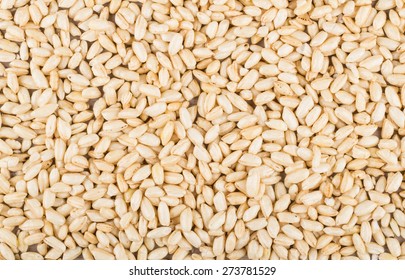 Background From Glazed Puffed Rice, Top View