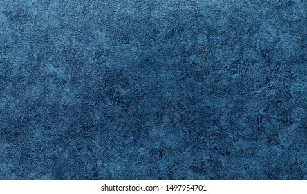 Background - Grain Texture Blue Paint Wall. Beautiful Abstract Grunge Decorative Navy Blue Dark Wallpaper.