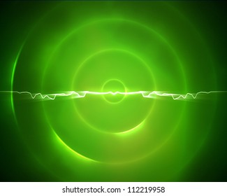 Background of green circle with a lightning in the middle