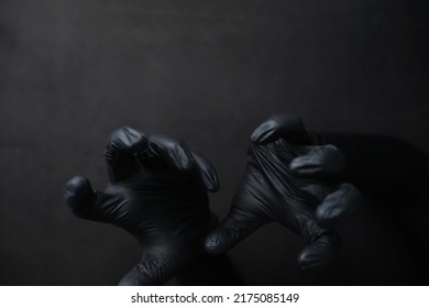 Background Hands Gloves Black Gloves Hand Stock Photo 2175085149