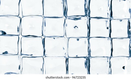 background with ice cubes in blue light