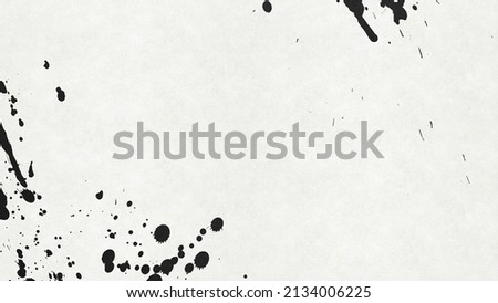 Background image with black splashes on white Japanese paper