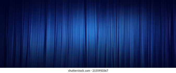 Background Image Of A Blue Velvet Stage Curtain 