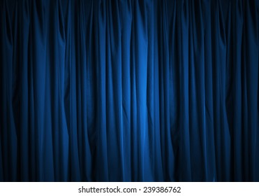 Background Image Of Blue Velvet Stage Curtain