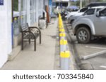 Background image blurred in front of the store
