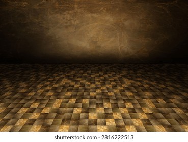 Background image featuring a floor made of multicolored tiles.