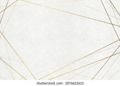 Background image of golden line patterns on white Japanese paper