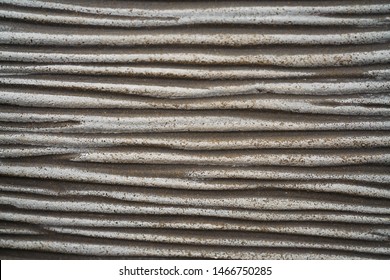 Background Image Of Gray Fibre Glass Reinforced Plastic Wall Looking Like Cement Texture Or Concrete With Scratched Structure Made Of Durable, Weather-proof And Lightweight Resin Or Epoxy For Outdoor