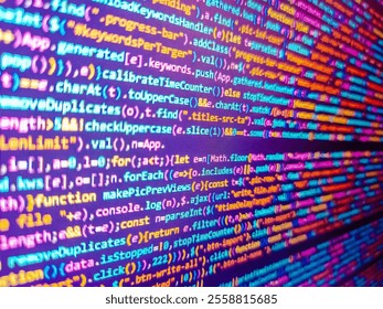 Background image. Pixelated data stream on digital interface with binary code, encryption concept, and glowing dots. Pink color. Ad with work for developer. Genome sequencing. Wool plaid.