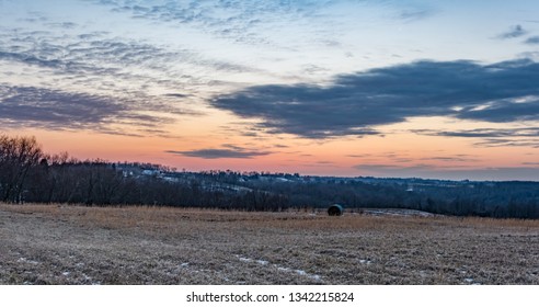 Background Image Of Sunset On A Ridgetop In Rural Appalachia During March.