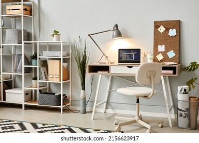 Background Image White Home Office Workplace Stock Photo 2156623917 ...