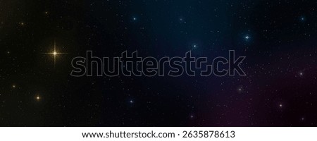 Panaromi̇c uni̇verse background. Infinite deep space and distant stars. Stars of different sizes in the universe and stars shining in the silent darkness.