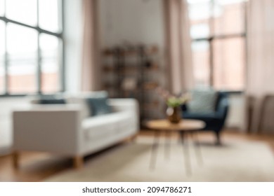 background and interior concept - blurred living room with furniture at home - Shutterstock ID 2094786271