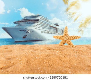 Background of isolated starfish on the golden beach