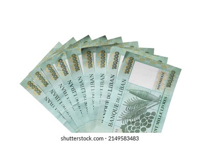 Background of Lebanese Lira Money representing the economic crisis in Lebanon, one, two, three, four, five, six, seven, eight, nine, ten hundred