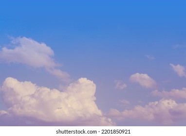 Background Light Dawn Sky Gradient, Close-up Of Beautiful White Fluffy Clouds In Blue Sky, Concept Lightness, Elevation, Heavenly Space, Abode Of God, Natural Basis For The Designer, Weather Forecast