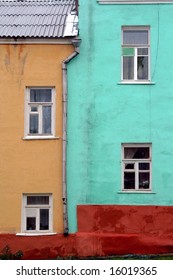 The background made of  bright colored wall