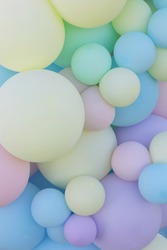 Pastel pink and blue balloons | Background Stock Photos ~ Creative Market