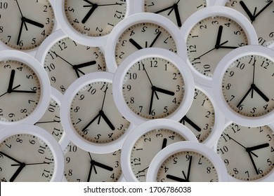 Background Made With Multiple Clocks. Time Concept.