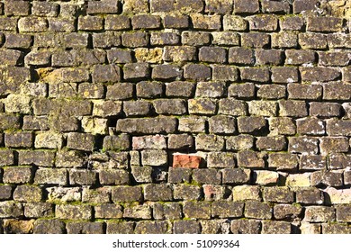 Background, Medieval Wall In Verrua Savoia, Italy - 800 Years Old