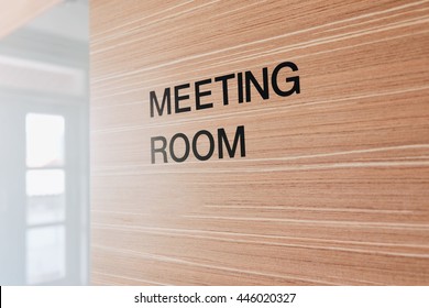 Background Of Meeting Room Door In Modern Office