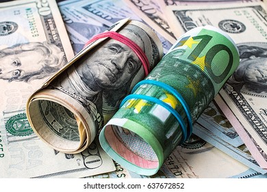 Background Of The Money. Euro And Dollar.