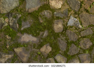 Background Mossy Stone Wall