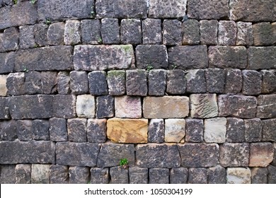 Background of natural stone wall pattern texture, Japanese style 