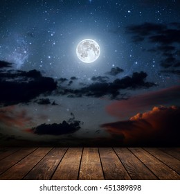 Background Night Sky Stars Moon Clouds Stock Photo 451389898 | Shutterstock