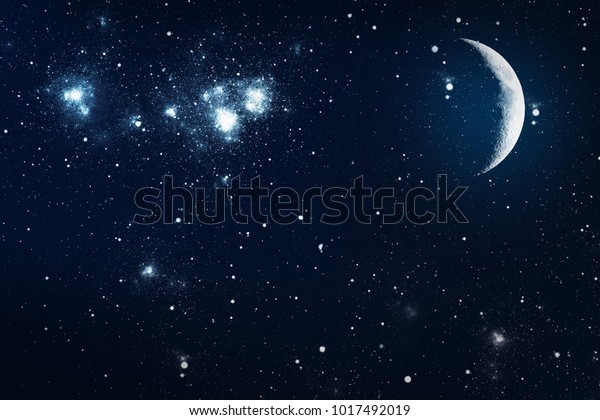 background night sky with stars and moon. Elements
of this image furnished by
NASA