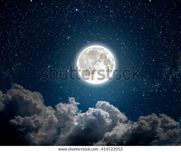 Photo De Stock De Ciel Noir Avec étoiles Lune Et Modifier