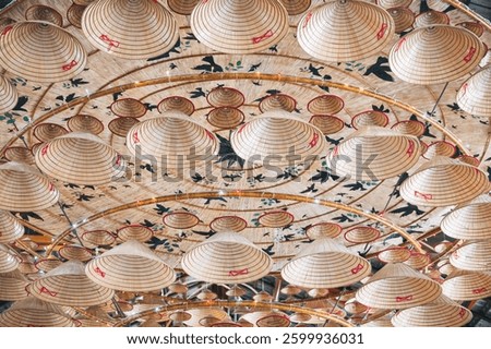 background of non la conical hat. traditional hat of Vietnamese women in Vietnam. Decoration concept