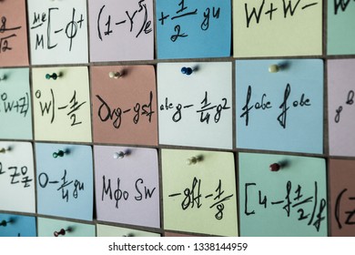 Background with numbers. Numbers texture.Mathematical equations and formulas on stickers
