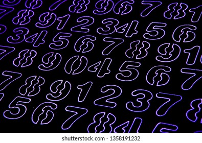 Background of numbers. from zero to nine. Mathematical equations and formulas.Numbers texture