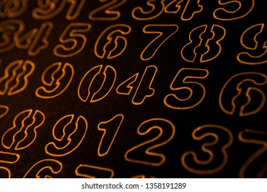 Background of numbers. from zero to nine. Mathematical equations and formulas.Numbers texture