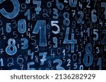 Background of numbers. from zero to nine. Numbers texture. Finance data concept. Mathematic. Seamless pattern with numbers. financial crisis concept. Business success.