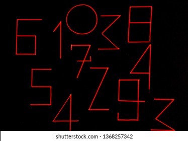 Background of numbers. from zero to nine. Numbers texture. Currency symbols. Numerology. Mathematical equations and formulas