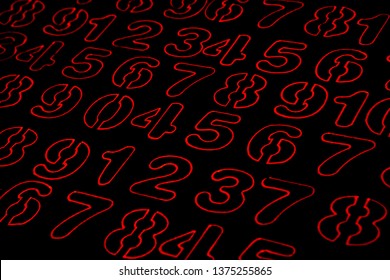 Background of numbers. from zero to nine. Numbers texture. Currency symbols. Numerology. Mathematical equations and formulas