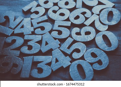 Background Of Numbers. From Zero To Nine. Numbers Texture. Finance Data Concept. Mathematics. Seamless Pattern With Numbers. Financial Crisis Concept. Business Success. 