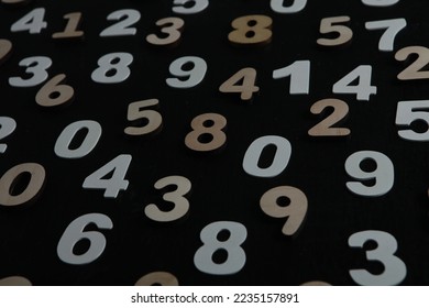 Background of numbers. from zero to nine. Numbers texture. Finance data concept. Mathematic. Seamless pattern with numbers. financial crisis concept. Business success.