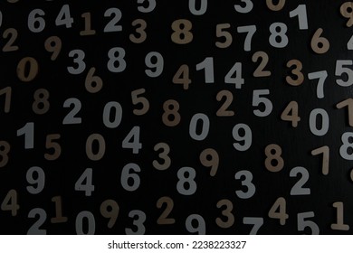 Background of numbers. from zero to nine. Numbers texture. Finance data concept. Mathematic. Seamless pattern with numbers. financial crisis concept. Business success.