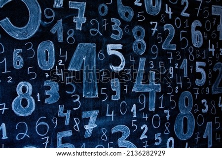 Background of numbers. from zero to nine. Numbers texture. Finance data concept. Mathematic. Seamless pattern with numbers. financial crisis concept. Business success.