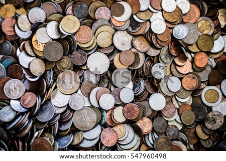 Background of old coins