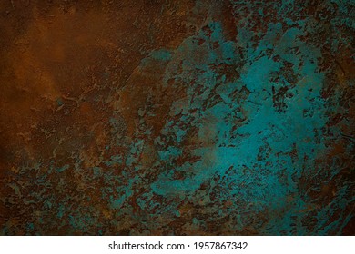 Background for old copper, rust, texture. Abstraction, design