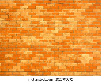 Background Of Old Vintage Brick Wall. Red Brick Wall Texture Grunge Background With Vignette Corners, May Use To Interior Design.	